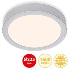 BRILONER BRILONER LED stropní svítidlo, pr. 22,5 cm, 16,5 W, matný chrom BRI 7117-014