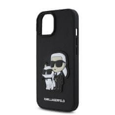 Karl Lagerfeld Zadní kryt PU Saffiano Karl and Choupette pro iPhone 15 Black