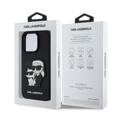 Karl Lagerfeld Zadní kryt PU Saffiano Karl and Choupette pro iPhone 15 Pro Max Black