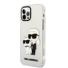 Karl Lagerfeld  IML Glitter Karl and Choupette NFT Zadní Kryt pro iPhone 12/12 Pro Transparent