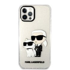 Karl Lagerfeld  IML Glitter Karl and Choupette NFT Zadní Kryt pro iPhone 12/12 Pro Transparent