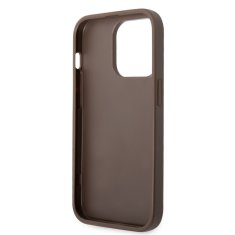 Guess  PU 4G Metal Logo Zadní Kryt pro iPhone 15 Pro Brown