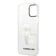 Karl Lagerfeld  IML Glitter Karl and Choupette NFT Zadní Kryt pro iPhone 12/12 Pro Transparent