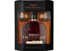 Ron Barcelo Dárková sada Barceló Imperial 38% 0,7l + 2 skleničky