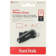 SanDisk Phone Drive USB-C/USB-A 32 GB 3.2 Gen 1, 100 MB/s, černá