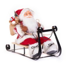 MAGIC HOME Santa na sáňkách, červený, 46 cm