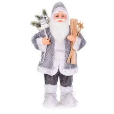 MAGIC HOME Santa stojící, s lyžemi, 60 cm