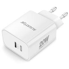 Aligator Nabíječka do sítě Power Delivery 20W, USB-C + kabel pro Apple - bílá