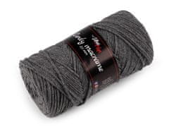 Pletací příze Cordy Macrame 250 g - (8235) šedá