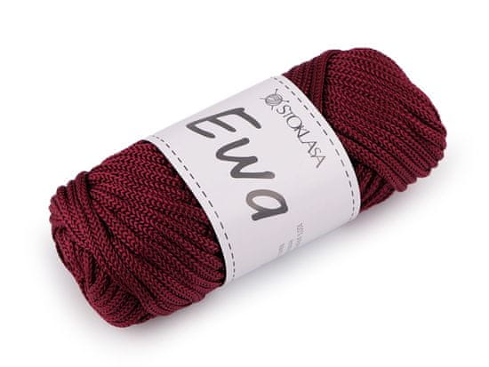 Pletací a háčkovací příze macrame Ewa Ø4 mm 90 g - bordó