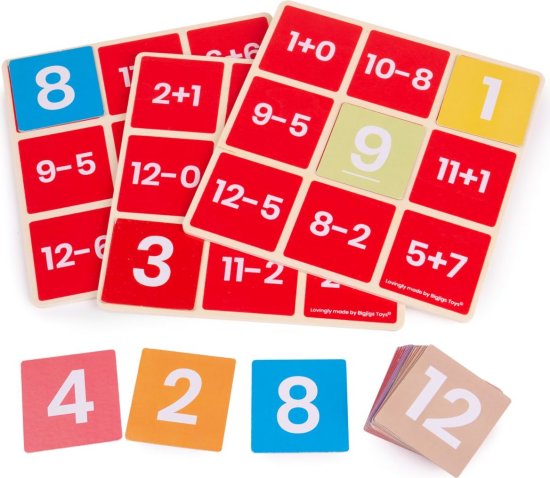 Bigjigs Toys Matematické bingo sčítání a odčítání AFFLUENT