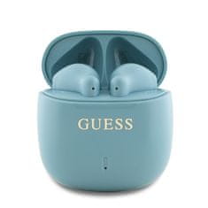 Guess Bezdrátová sluchátka Printed Classic Logo TWS Turquoise