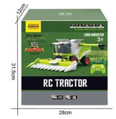 LEBULA Dálkově ovládaný rc kombajn na dálkové ovládání hračka světlo zvuk kouř měřítko 1:24