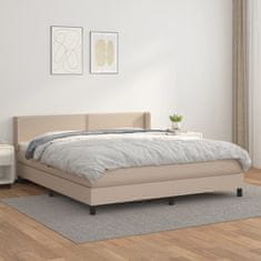 Vidaxl Box spring postel s matrací cappuccino 160x200 cm umělá kůže