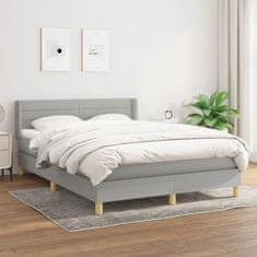 Vidaxl Box spring postel s matrací světle šedá 140 x 190 cm textil