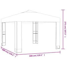 Vidaxl Altán s dvojitou stříškou a světelné LED řetězy 3x3x2,7 m taupe