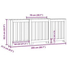 Vidaxl Kryt na radiátor betonově šedý 205x21,5x83,5cm kompozitní dřevo