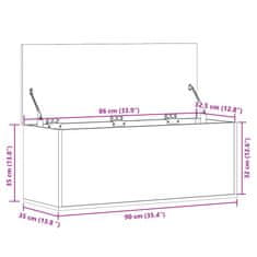 Vidaxl Úložný box černý 90 x 35 x 35 cm kompozitní dřevo