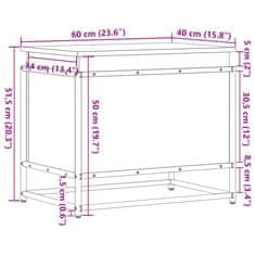 Vidaxl Úložný box s víkem kouřový dub 60x40x51,5 cm kompozitní dřevo