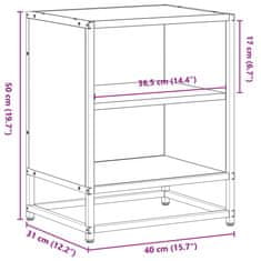 Vidaxl Noční stolky 2 ks černý 40x31x50 cm kompozitní dřevo a kov