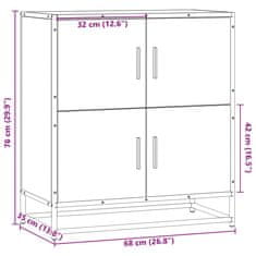 Vidaxl Příborník kouřový dub 68x35x76 cm kompozitní dřevo