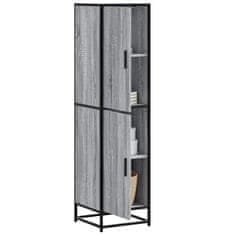 shumee vidaXL Skříň highboard šedá sonoma 35,5x35x139 cm kompozit a kov