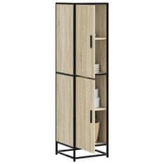 shumee vidaXL Skříň highboard dub sonoma 35,5x35x139 cm kompozit a kov