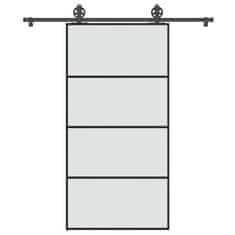 Vidaxl Posuvné dveře s kováním 102,5 x 205 cm ESG sklo a hliník