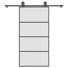 Vidaxl Posuvné dveře s kováním 102,5 x 205 cm ESG sklo a hliník