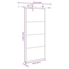 Vidaxl Posuvné dveře s kováním 90x205 cm ESG sklo a hliník