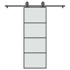 Vidaxl Posuvné dveře s kováním 76x205 cm ESG sklo a hliník