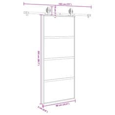 Vidaxl Posuvné dveře s kováním 90x205 cm tvrzeného sklo a hliník