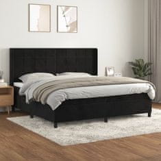 Vidaxl Box spring postel s matrací černá 200x200 cm samet