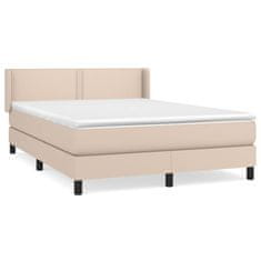 Vidaxl Box spring postel s matrací cappuccino 140x190 cm umělá kůže