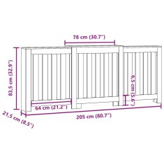 Vidaxl Kryt na radiátor hnědý dub 205x21,5x83,5 cm kompozitní dřevo