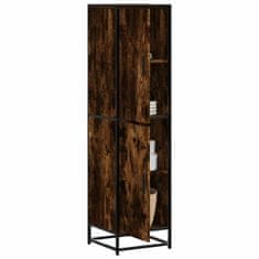 shumee vidaXL Skříň highboard kouřový dub 35,5x35x139 cm kompozit a kov