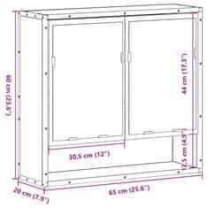 Vidaxl Koupelnová skříňka se zrcadlem černá 65x20x60 cm kompozit