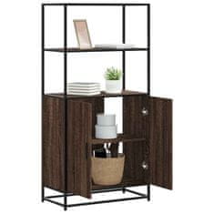 shumee vidaXL Skříň highboard hnědý dub 68x35x139cm kompozitní dřevo a kov