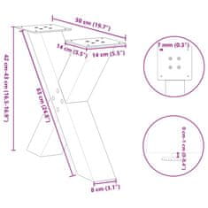 Vidaxl Nohy konferenčního stolku ve tvaru X 2 ks bílé 50x(42-43) cm