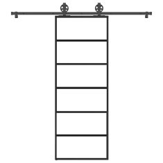 Vidaxl Posuvné dveře s kováním 76x205 cm ESG sklo a hliník