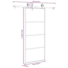 Vidaxl Posuvné dveře s kováním 90x205 cm ESG sklo a hliník