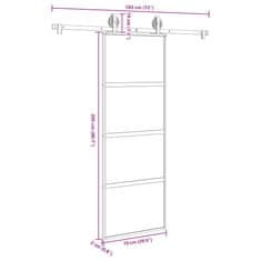 Vidaxl Posuvné dveře s kováním 76x205 cm tvrzeného sklo a hliník