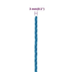 Vidaxl Pracovní lano modré 3 mm 50 m polypropylen