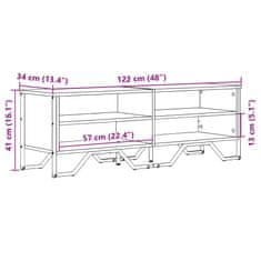 Vidaxl TV skříňka dub sonoma 122 x 34 x 41 cm kompozitní dřevo