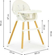 EcoToys Dětská jídelní židlička 2v1 Colby béžová