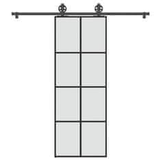 shumee vidaXL Posuvné dveře s kováním 76x205 cm ESG sklo a hliník