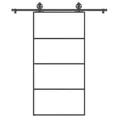 shumee vidaXL Posuvné dveře s kováním 102,5 x 205 cm ESG sklo a hliník