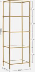 Songmics Regál Vasagle Vondrow 124,5 cm zlatý