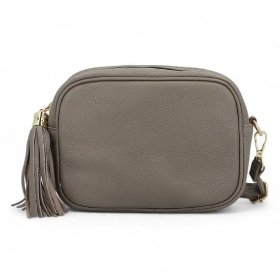 Delami Vera Pelle Elegantní dámská kožená crossbody kabelka Liane, taupe