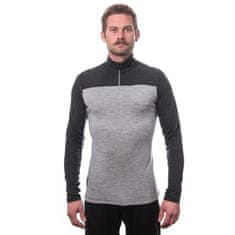 Sensor Triko Merino Bold Zip - pánské, dlouhý, šedá-antracitová - Velikost 2XL